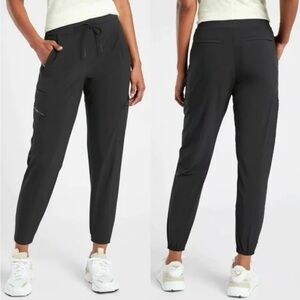 Athleta Black Venture Pant Joggers Pockets Athletic Running Outdoors Yoga Size 6